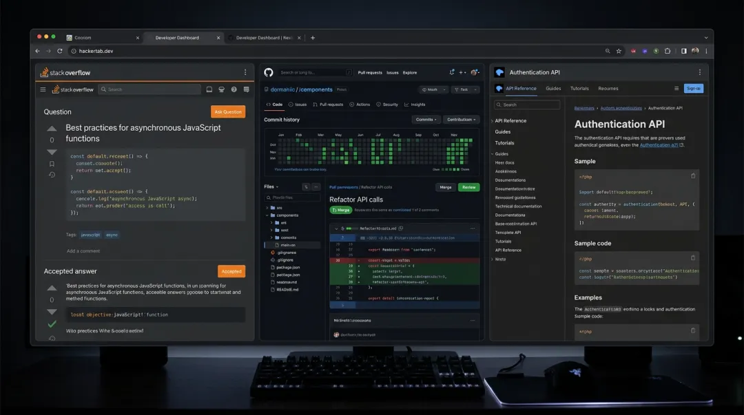 Developer community platforms Stack Overflow GitHub MDN used daily for coding