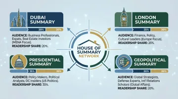House of Summary newsletter network audience map showing Dubai London and global readership segments