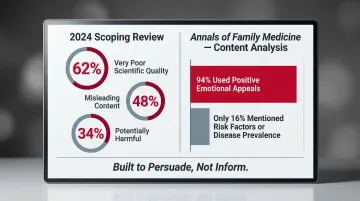 DTC pharmaceutical ad quality research findings showing misleading and poor scientific quality percentages
