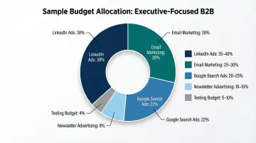 B2B marketing budget allocation breakdown pie chart for executive-focused campaigns