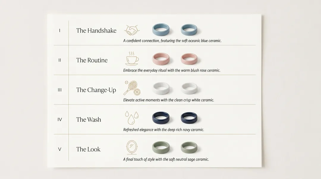 Oura Ring Ceramic Collection five lifestyle vignettes campaign breakdown infographic