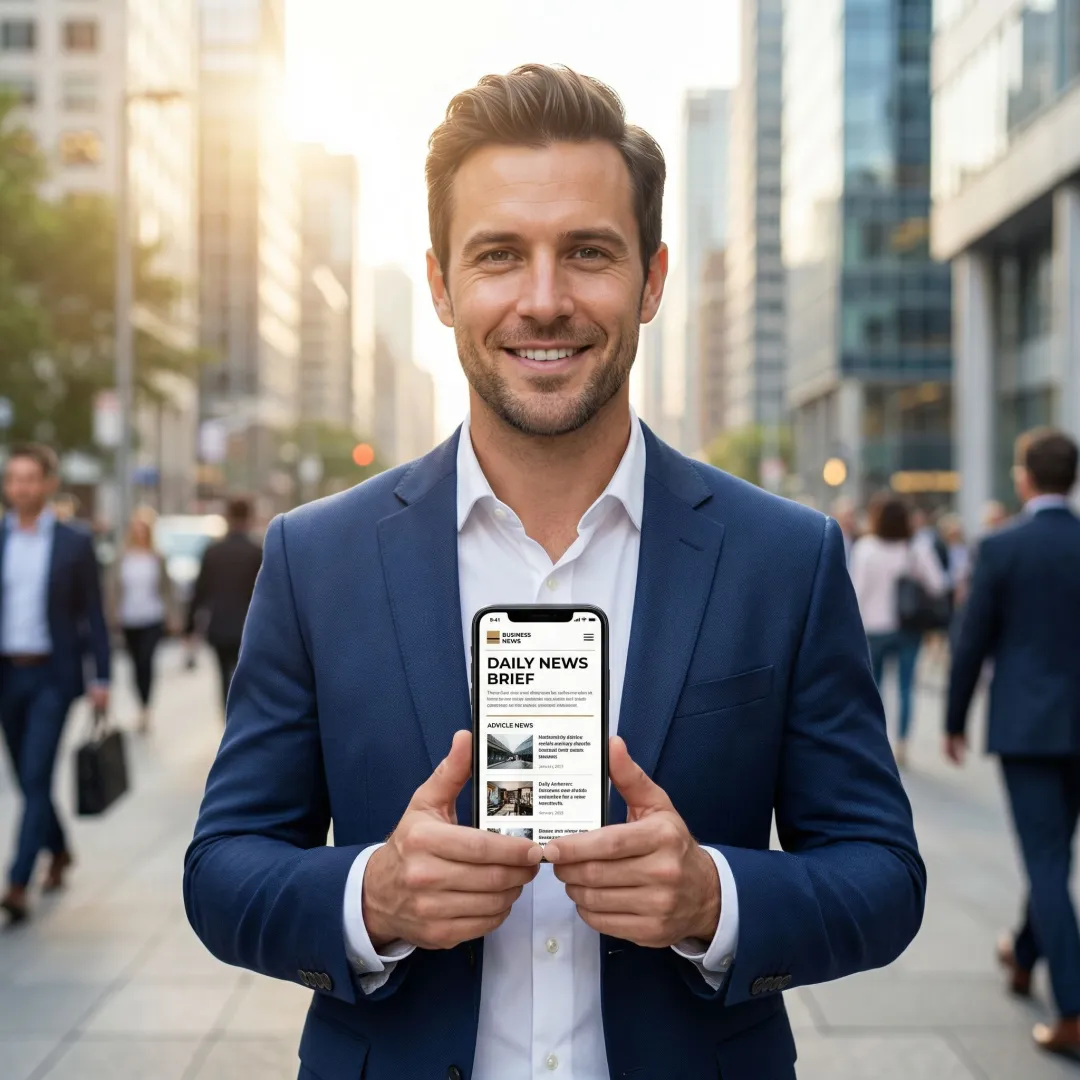 Person reading a clear, well-formatted newsletter on a mobile phone
