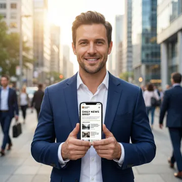 Person reading a clear, well-formatted newsletter on a mobile phone