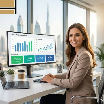 Newsletter advertising campaign dashboard showing engagement metrics for UAE audience