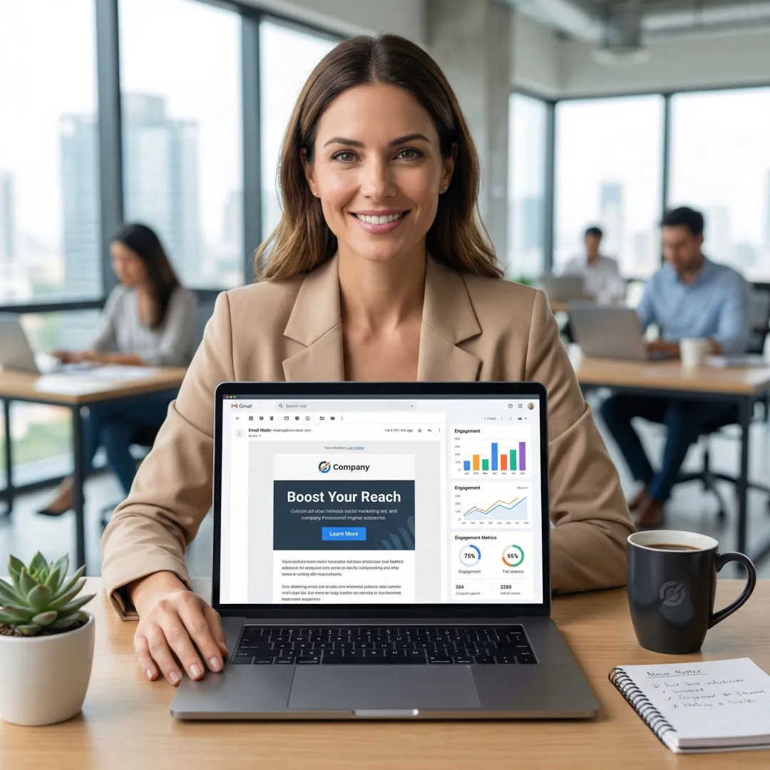 Brand sponsorship placement inside a premium email newsletter on a laptop screen