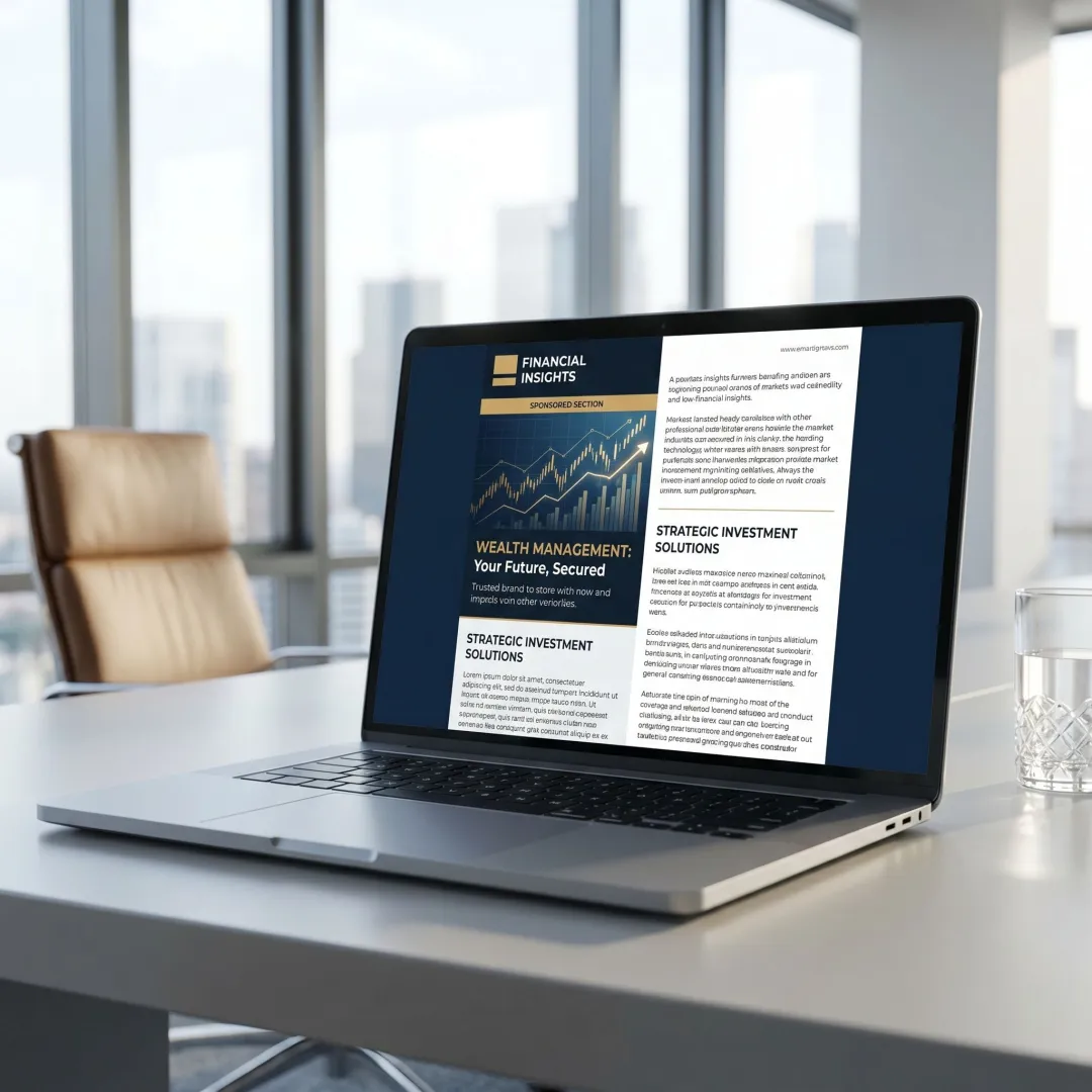 Sponsored financial ad inside premium newsletter