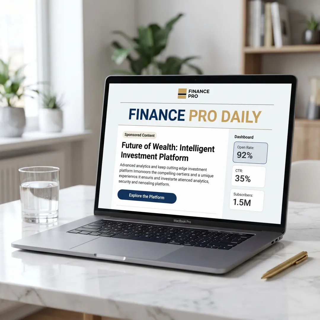 Sponsored fintech content in a premium newsletter