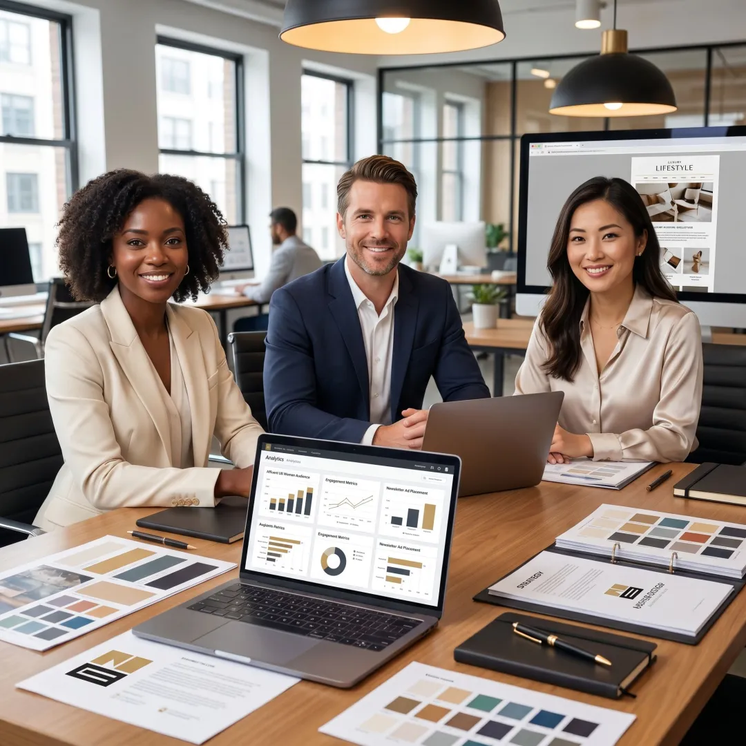 Newsletter advertising campaign targeting professional women in the United States