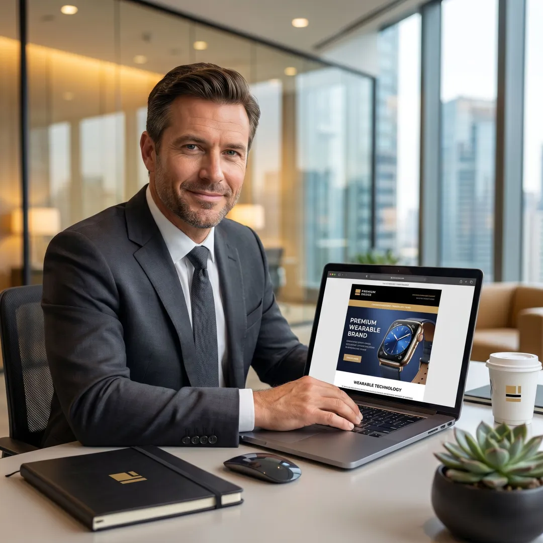 Wearable tech ad in premium executive newsletter
