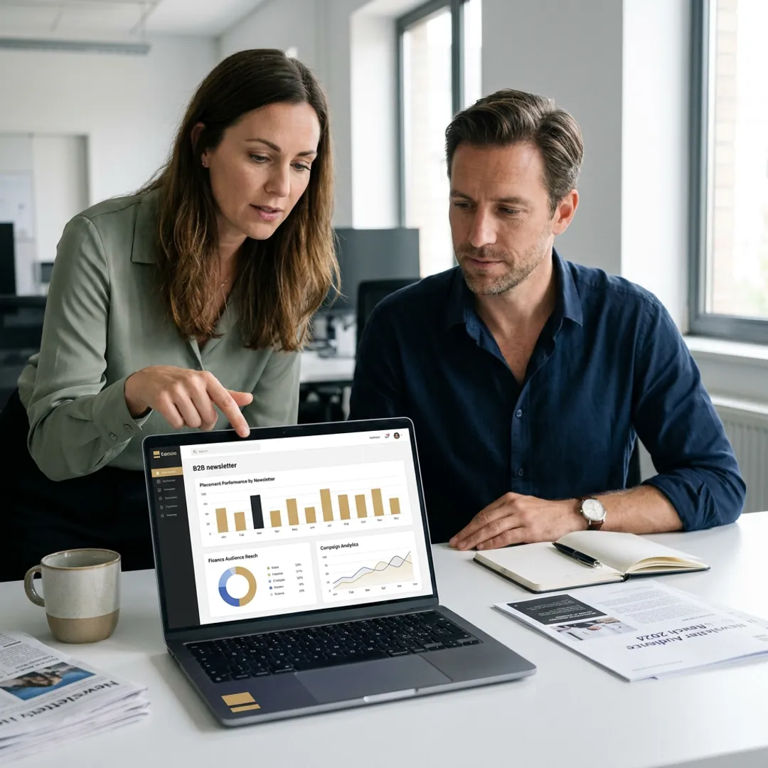 Financial services advertising campaign in a premium newsletter