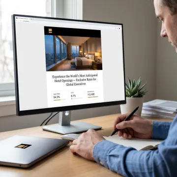 Luxury hotel ad placement in email newsletter