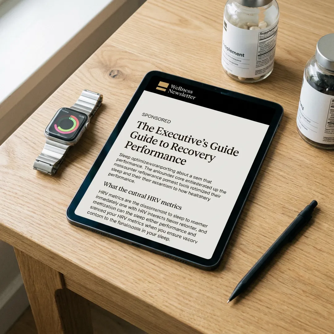 Luxury wellness newsletter sponsorship on a tablet