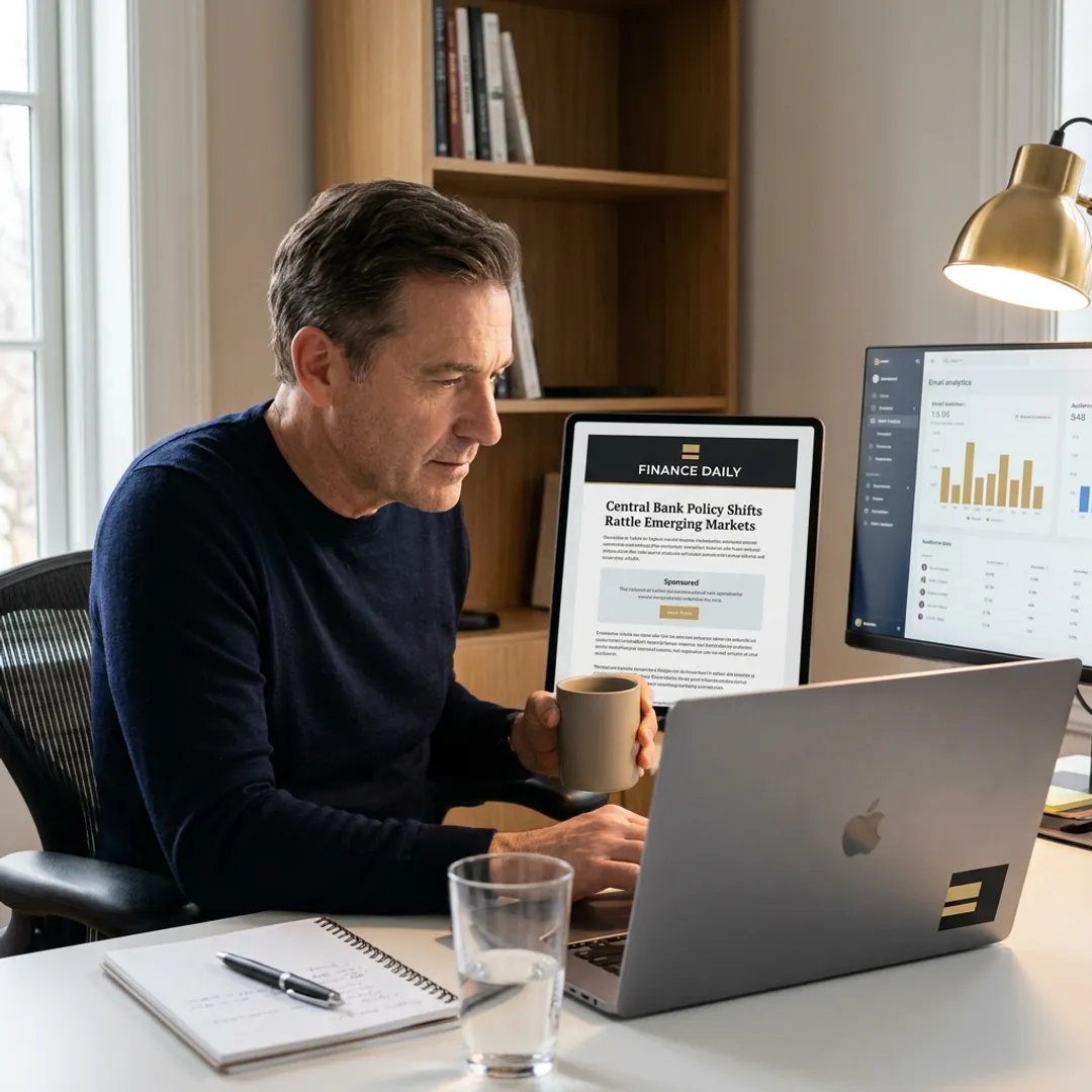 Finance brand newsletter advertising campaign