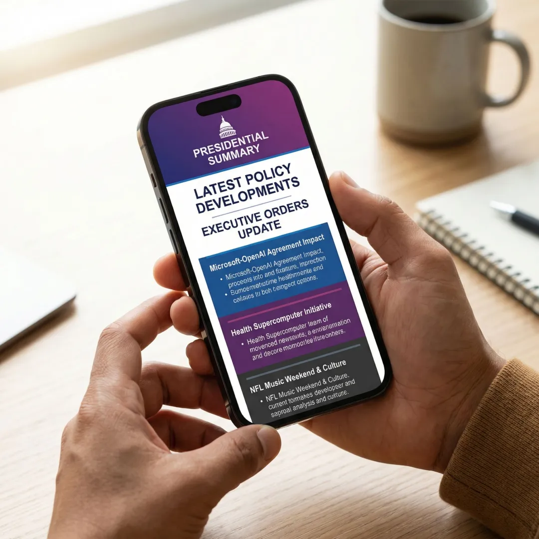 Close-up of smartphone displaying email newsletter with clean typography and organized content sections