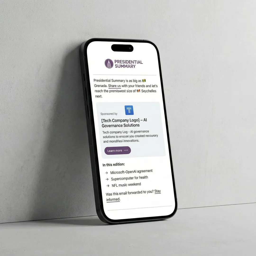 Email newsletter open on mobile device showing inline sponsored content