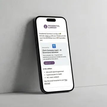 Email newsletter open on mobile device showing inline sponsored content