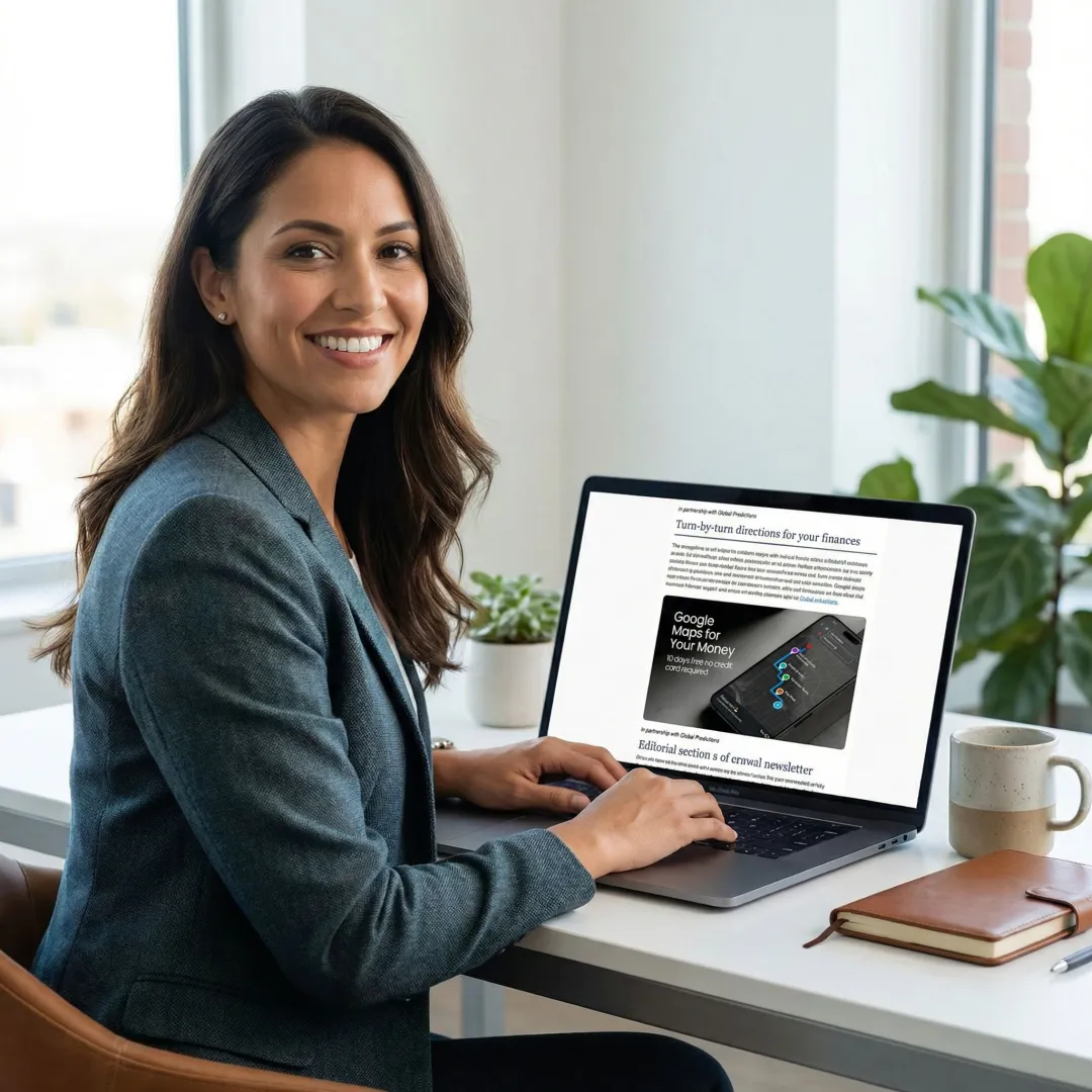 Native advertising placement inside a premium email newsletter on a laptop screen