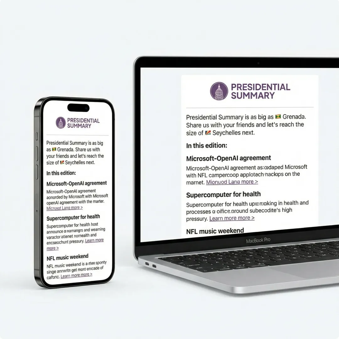 Clean email newsletter interface showing a world news summary with clear headlines