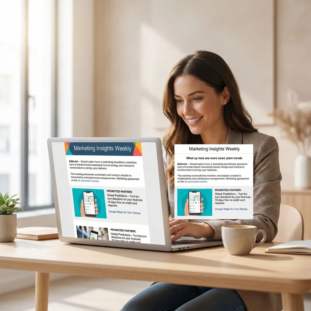 Sponsored placement in a premium email newsletter reaching professional readers