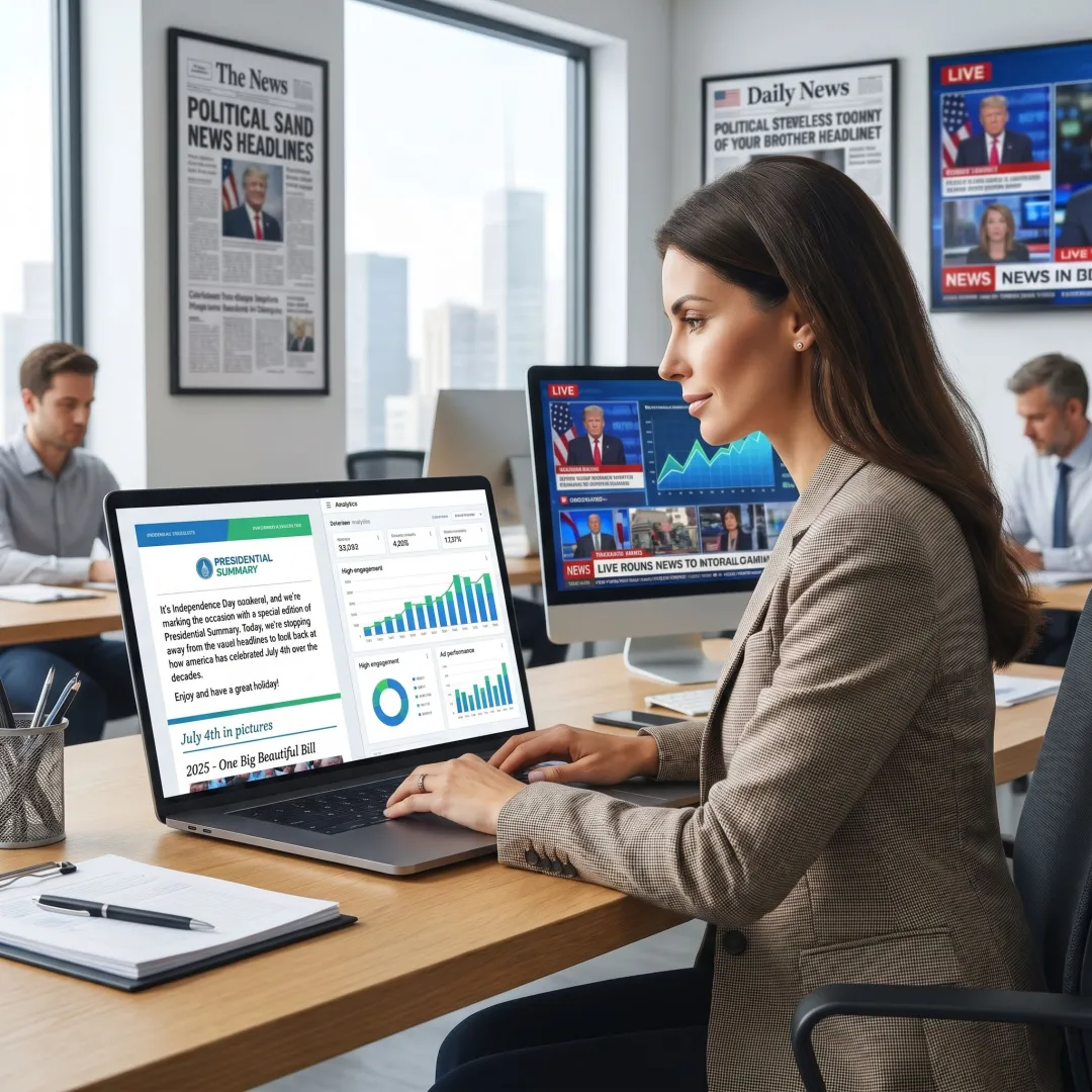 Newsletter advertising in a premium political news email