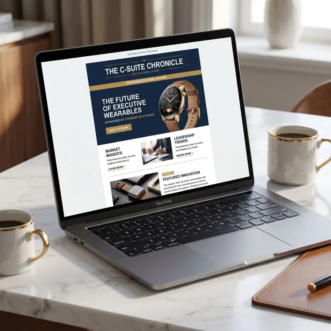 Wearable technology campaign shown in premium newsletter