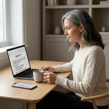 Daily news briefing displayed on laptop and phone