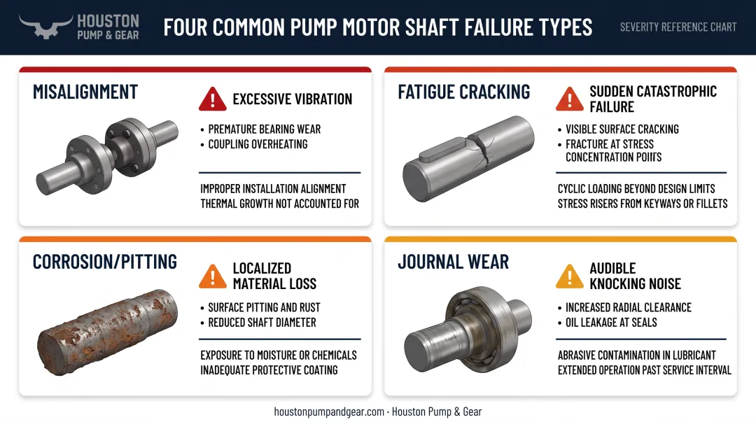 Four common pump motor shaft failure types symptoms and causes