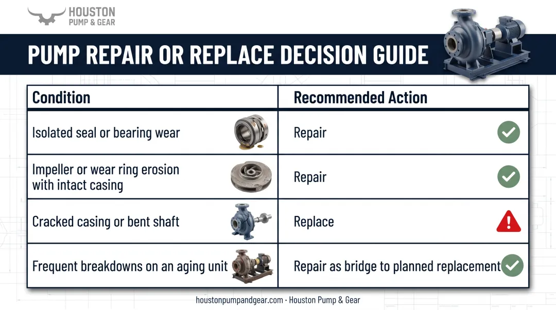 Repair versus replace decision guide for multistage centrifugal pumps