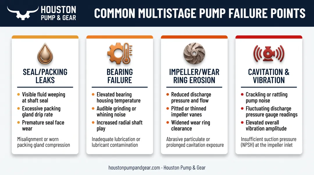 Four common multistage centrifugal pump failure types and symptoms