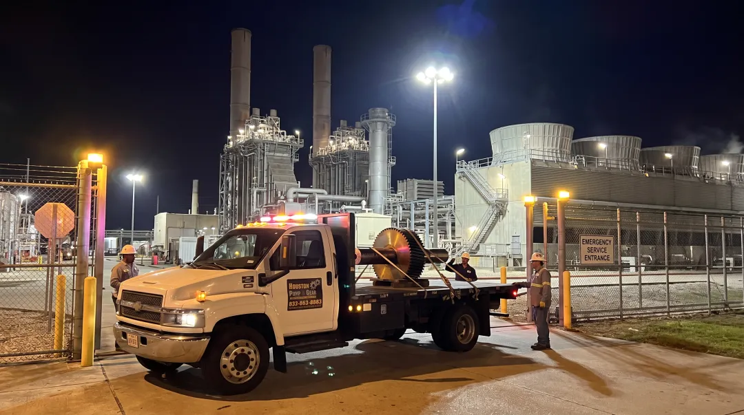 Houston Pump and Gear field service truck at industrial facility