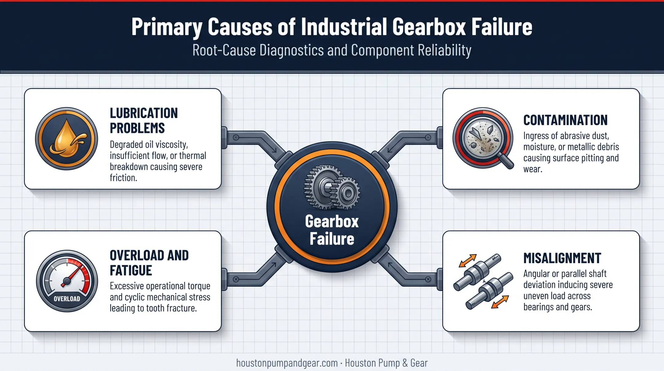 Four common causes of industrial gearbox failure diagram