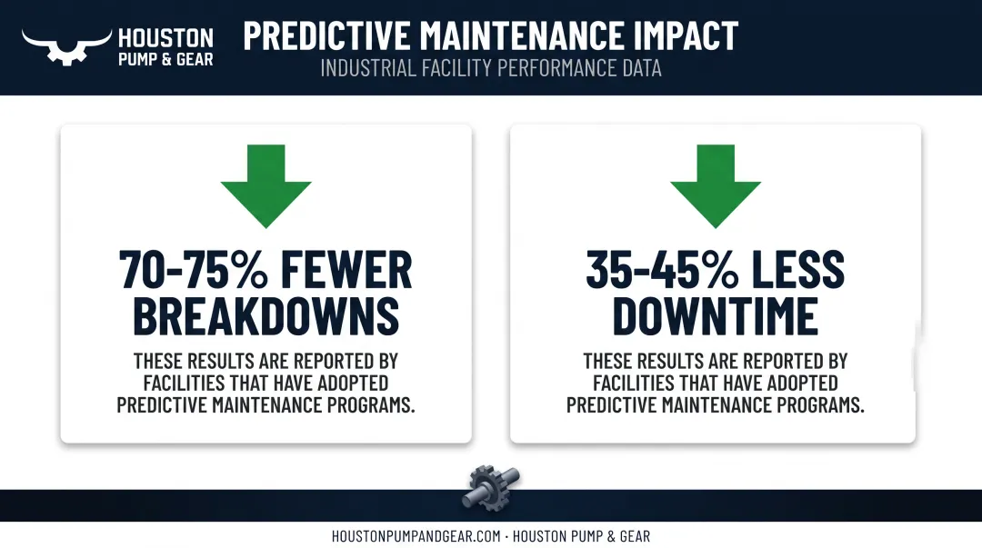 Predictive maintenance impact statistics on equipment breakdowns and downtime reduction