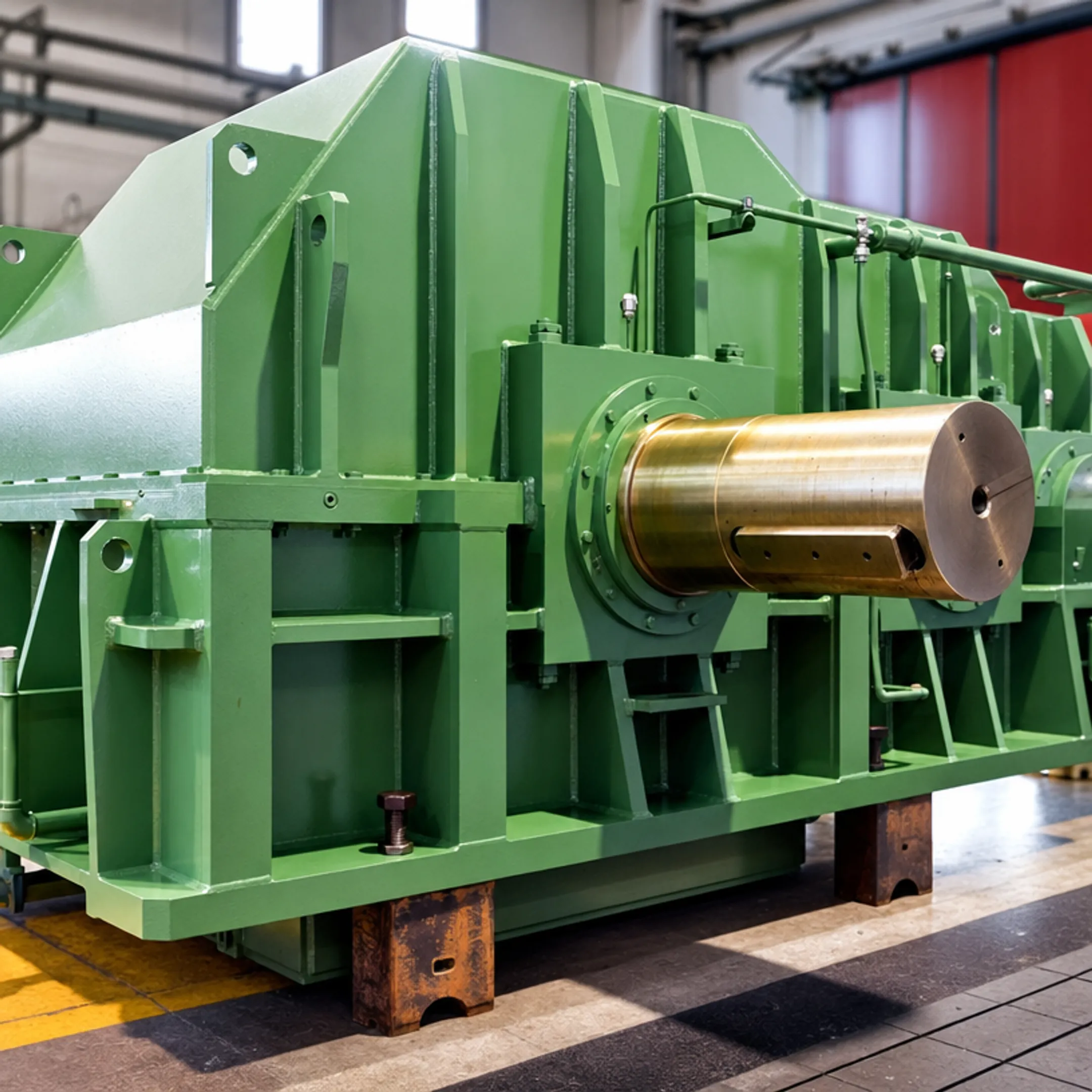 Industrial bevel and helical gearbox installed in cement processing plant