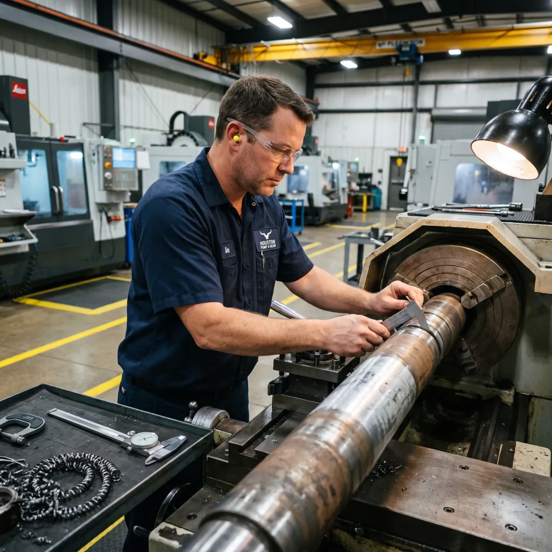 Industrial pump component being precision machined
