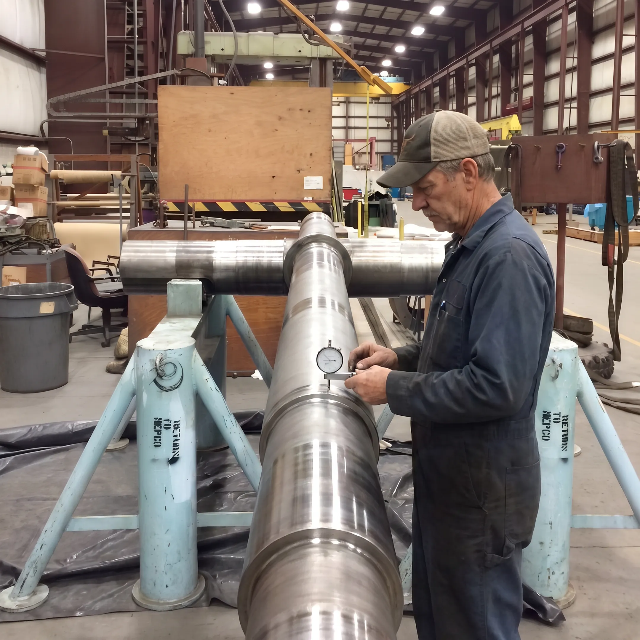 Precision machining of an industrial shaft
