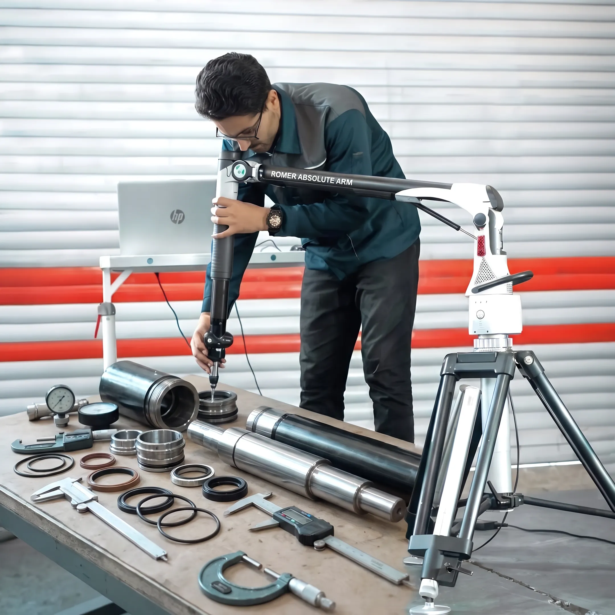 Hydraulic cylinder seal components prepared for repair