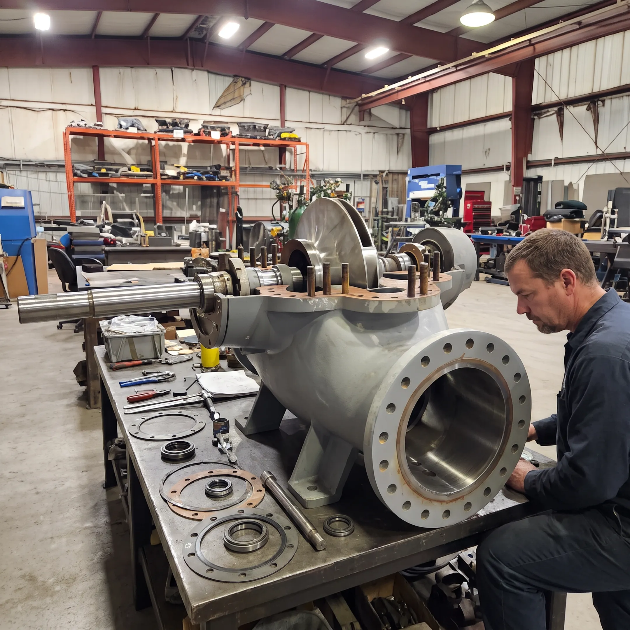 Rebuilt industrial water pump components