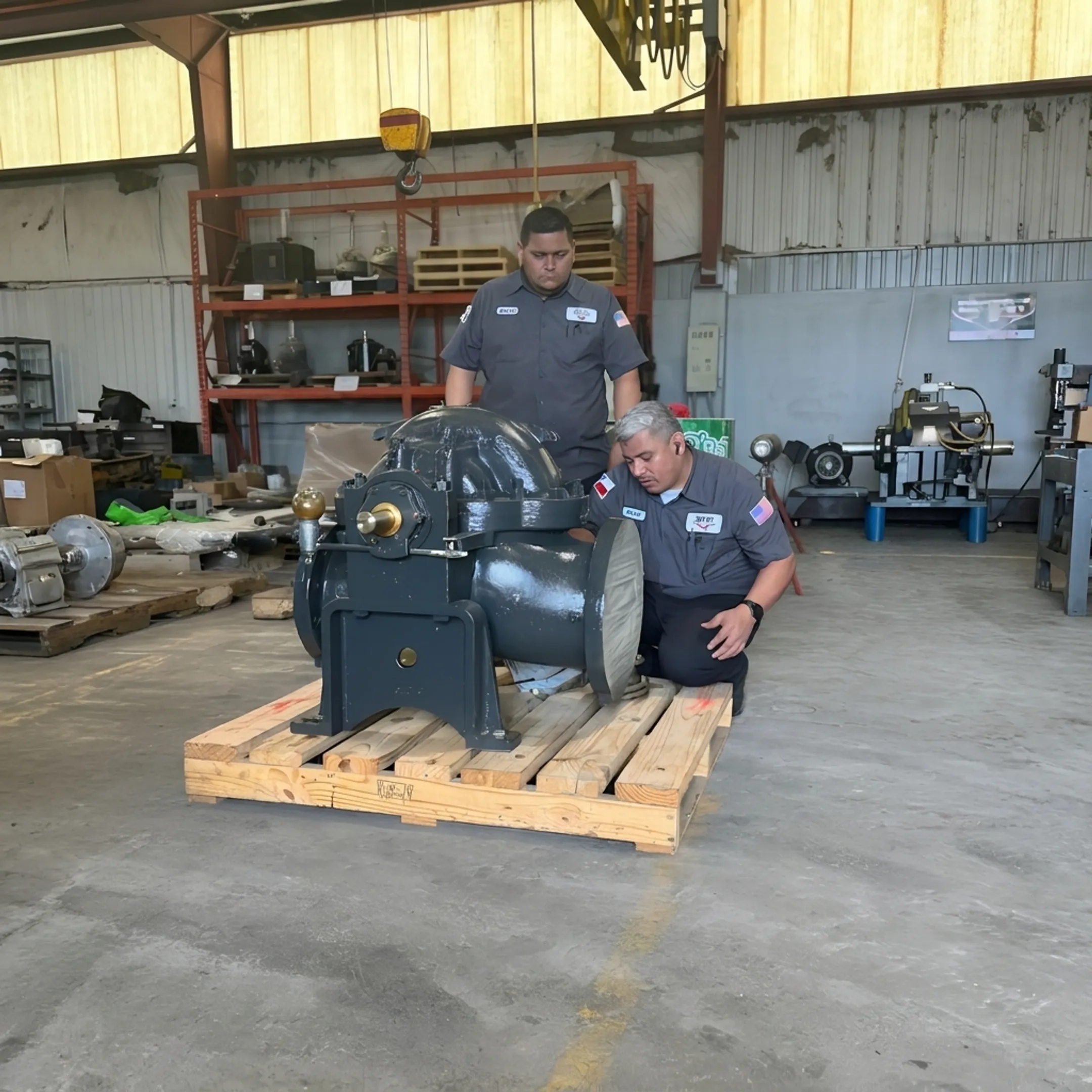 Rebuilt industrial pump ready for service
