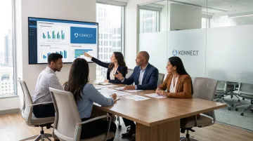 HR specialists collaborating in Konnect Center of Excellence office setting