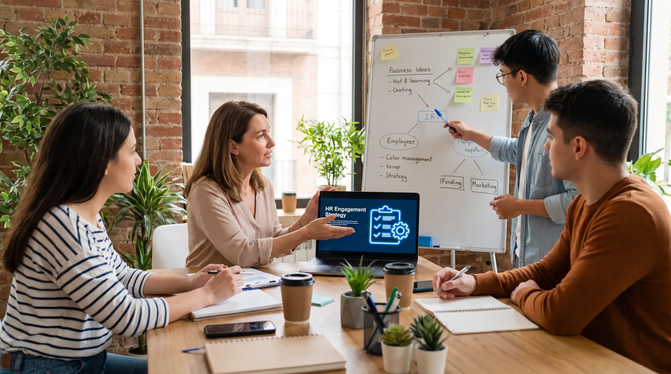 Fractional HR consultant advising startup team on culture strategy