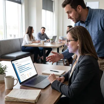 HR leader reviewing employee learning progress