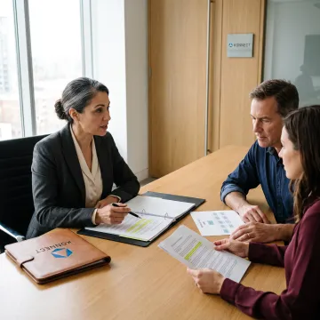 HR advisor reviewing workforce strategy with client