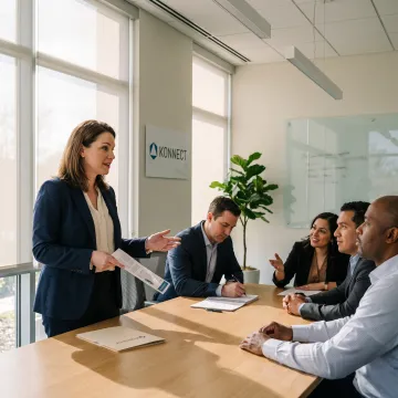 HR consultant meeting with a business leadership team