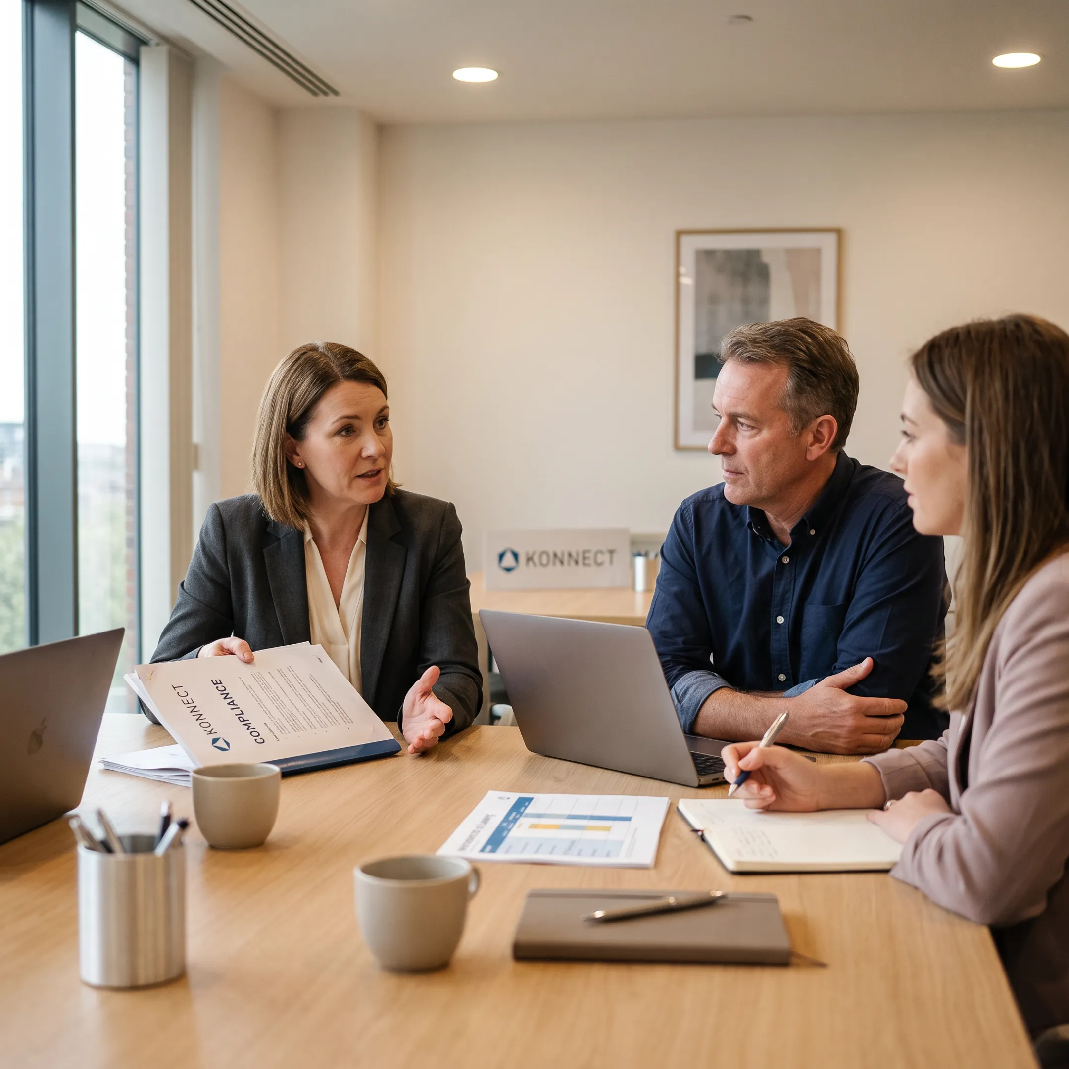 HR advisor discussing workplace strategy
