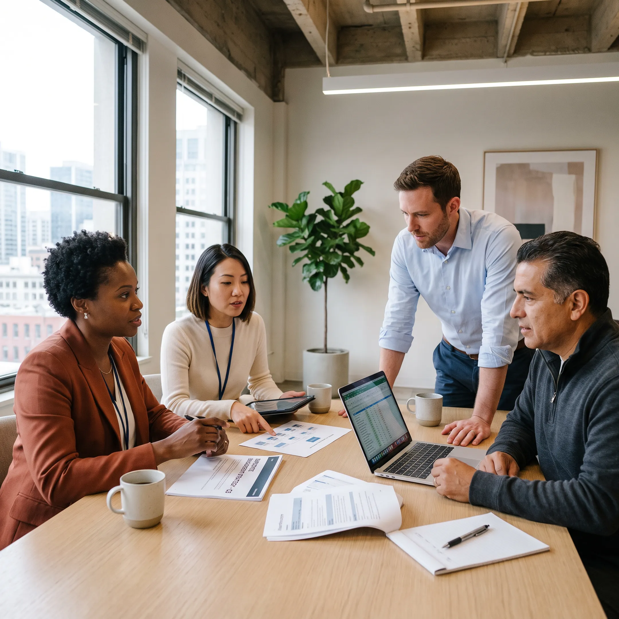HR leaders collaborating in a modern office