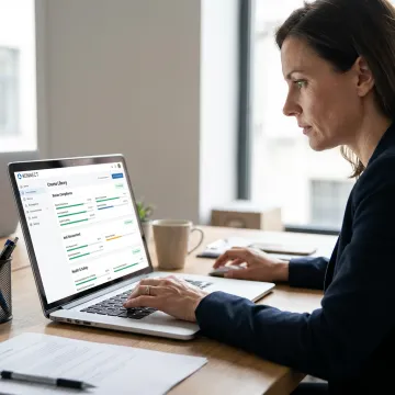 Manager reviewing employee training progress