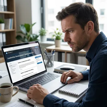 Leader reviewing an online professional development course