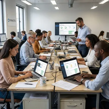 Employees completing compliance training online