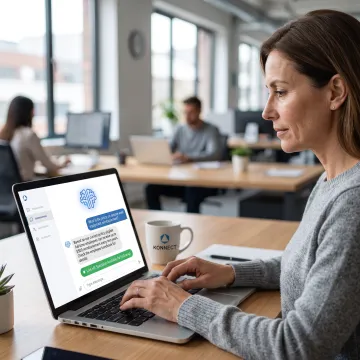 Employee accessing HR information through AI