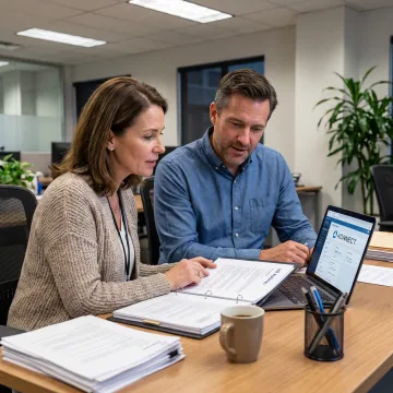 HR professional supporting an employee in a workplace meeting